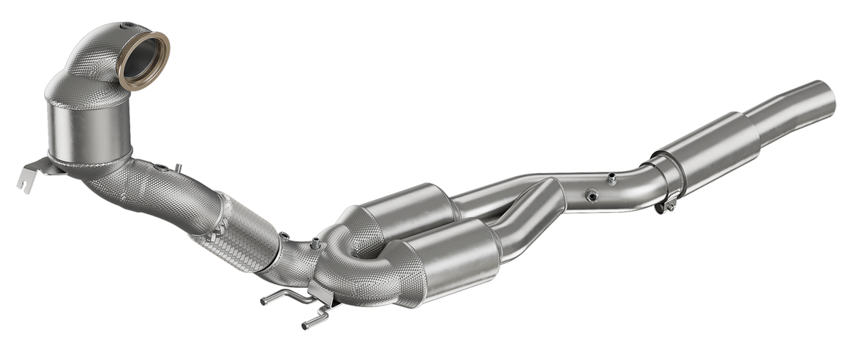 HJS ECE Downpipe VAG 2.0 T(F)SI EA888 Gen.4 AWD OPF (z.B. Golf 8 R) 90821185 90821186