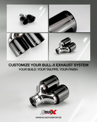 Bull-X Endrohrset Y-Style: Typ 5 CK-Style versetzt (A:1x64mm + 1x76mm)