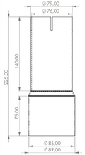 Edelstahl Reduzierer 88,9mm > 76mm geschlitzt Länge: 225mm