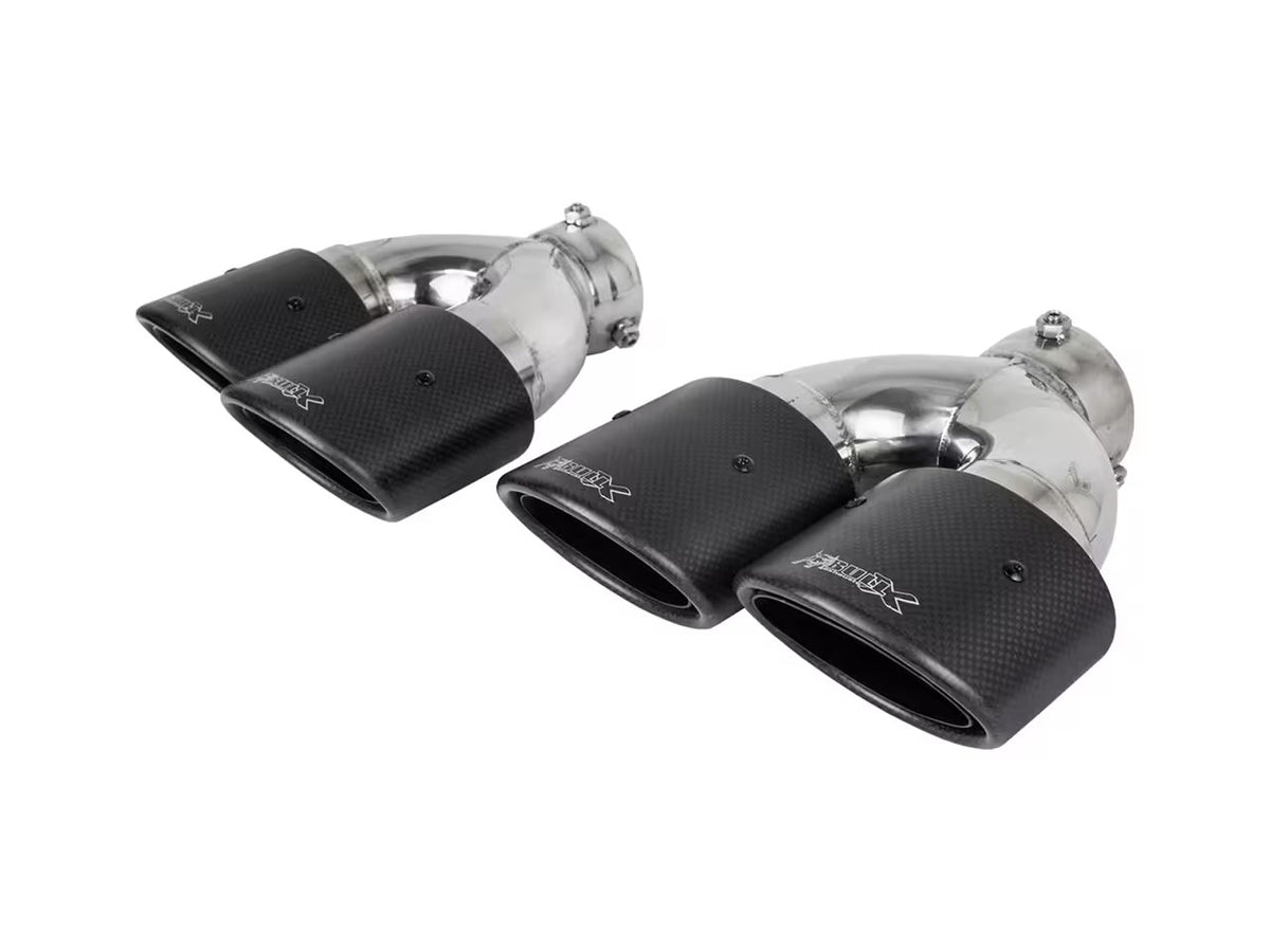 Bull-X Endrohrset Y-Style: Typ 14 Carbon oval versetzt 2x225x70 (A:1x64mm + 1x76mm)